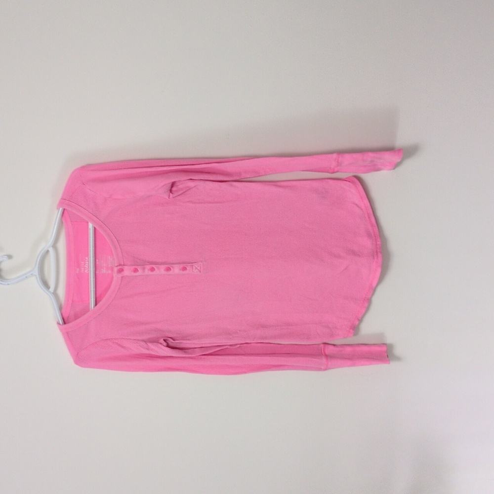 Gap Pink Waffle Henley – Soft, Warm & Stretchy